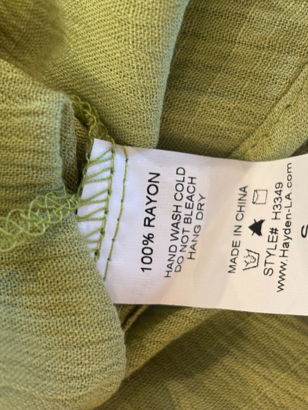 Hayden LA Chartreuse Crochet Lace Dress NWT Small Boho Green Bell Sleeve - Picture 5 of 6